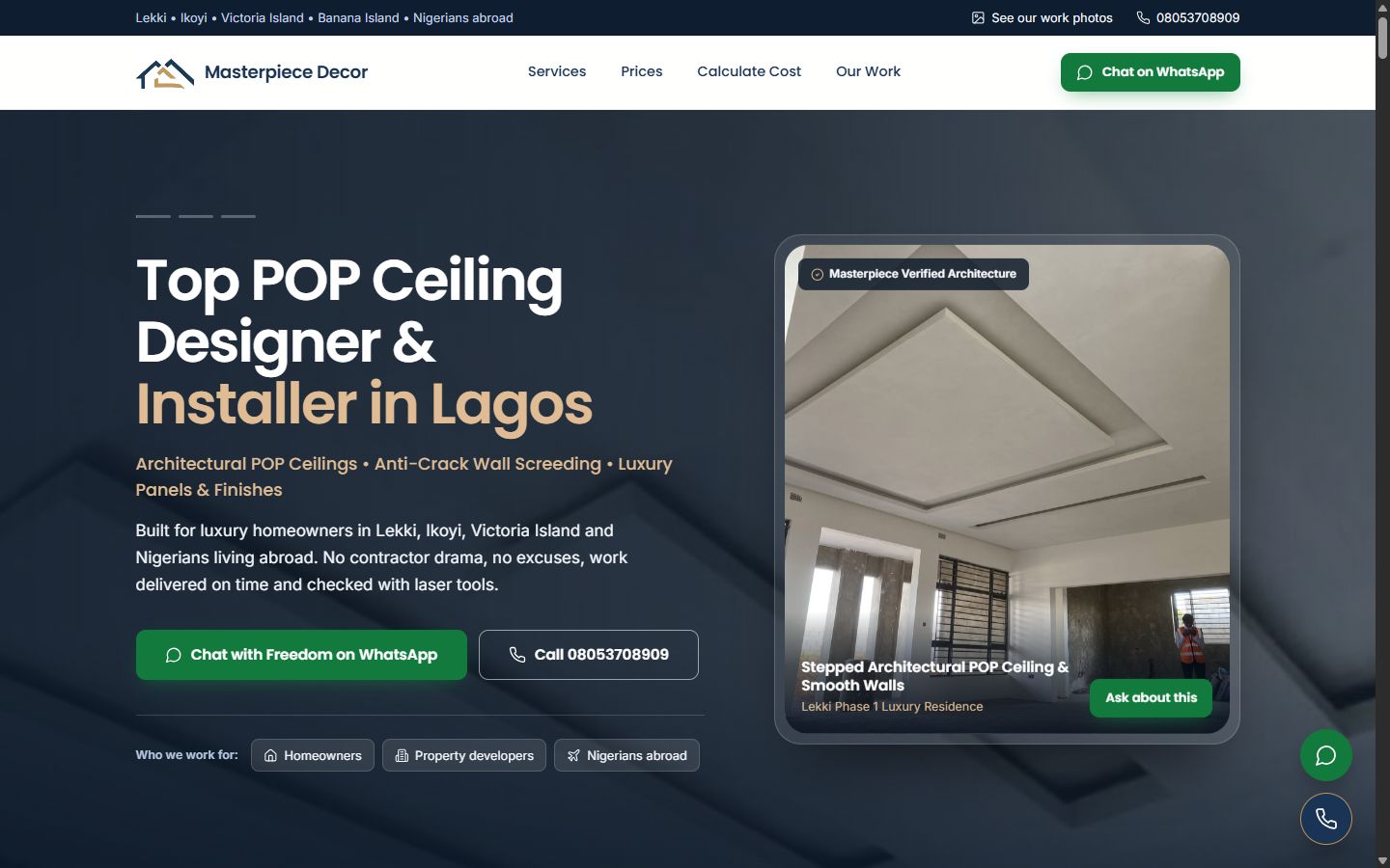 Masterpiece Decor Website Showcase